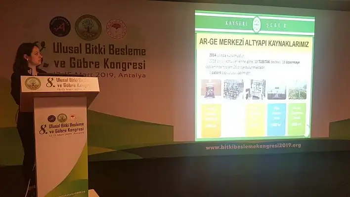 Bitki Beslenme ve Gübre Kongresine Kayseri Şeker'den Proje Desteği