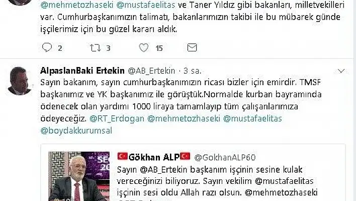 &quotSayın Cumhurbaşkanımızın ricası bizim için emirdir"