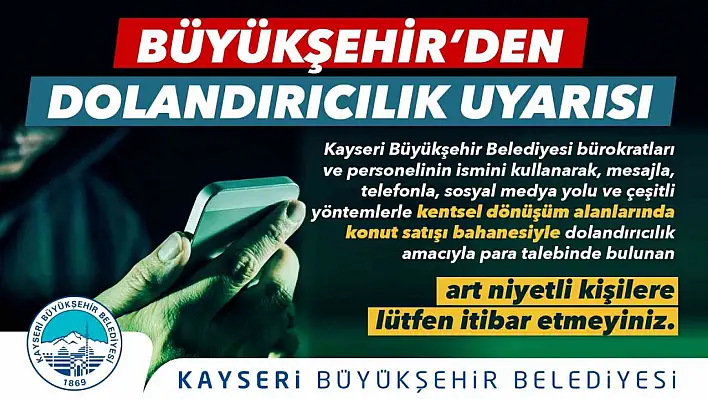 'Dolandırıcılık' uyarısı