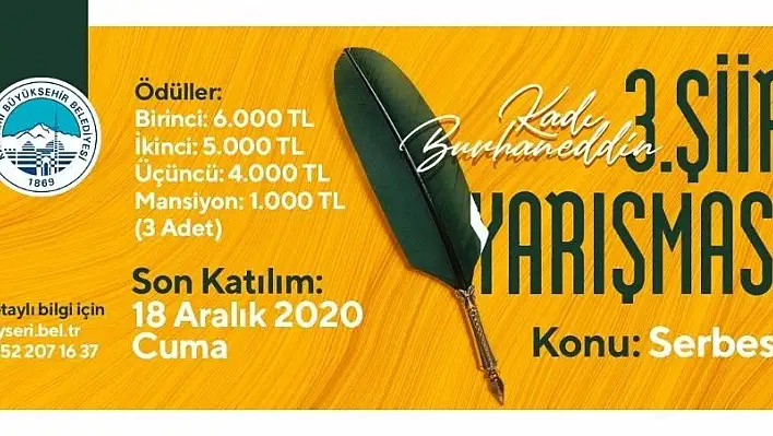 Büyükşehir'den anlamlı şiir yarışması