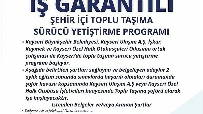 Büyükşehir'den toplu taşıma sürücü akademisi