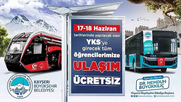 YKS öğrencilerine ulaşım ücretsiz...