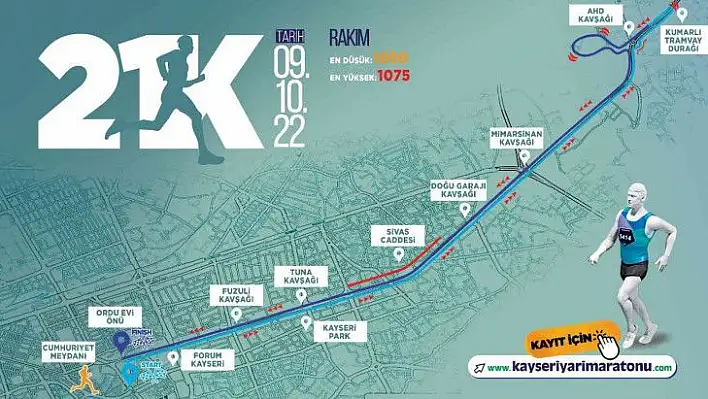 Uluslararası Kayseri Yarı Maratonu'nda heyecan artıyor