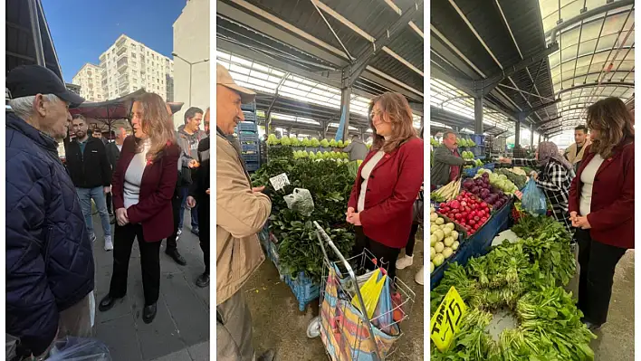 CHP Kayseri İl Başkanı Özer, çarşı pazarda dert dinledi: Vatandaş pazarda kiloyla değil, gramla, taneyle alış veriş yapıyor