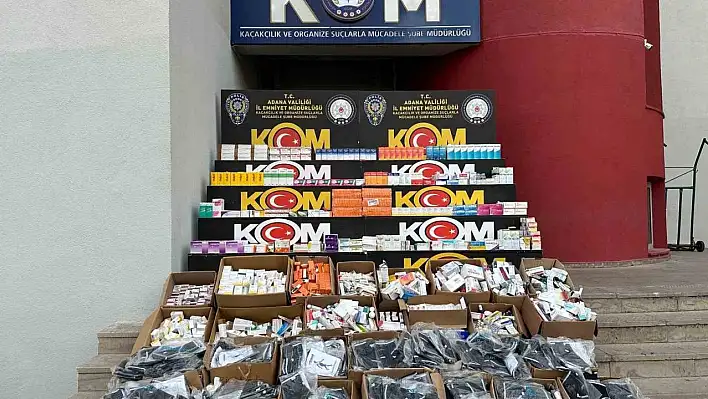 Depoya dönüştürülmüş evlerde binlerce kaçak ilaç ve malzeme bulundu