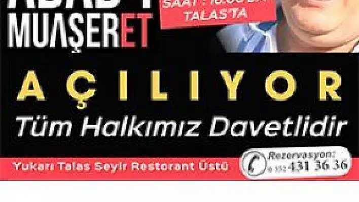 DİNÇER VE TÜRÜT RESTAURANT AÇIYOR