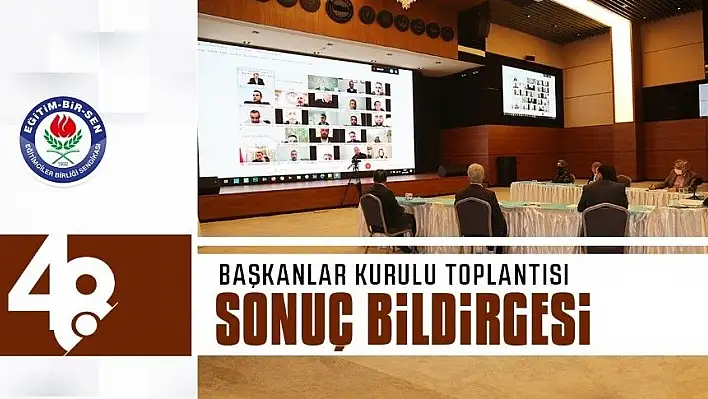 Eğitim-Bir-Sen Şube Başkanı Kalkan Başkanlar Kurulu Toplantısını Değerlendirdi