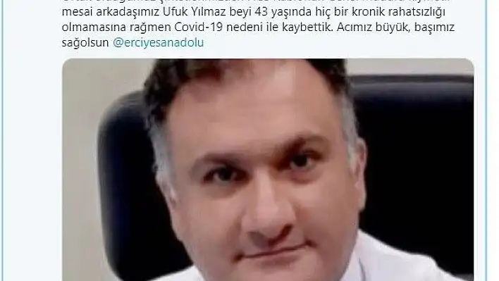 Erciyes Anadolu Holding'de Ufuk Yılmaz Üzüntüsü