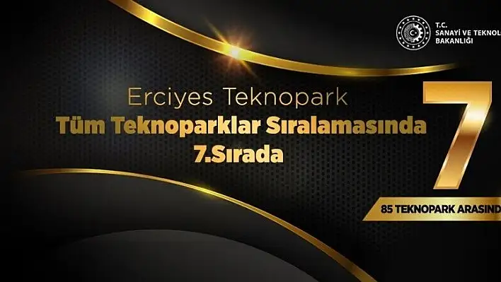 Erciyes Teknopark, Türkiye'deki 85 Teknopark Arasında 7.Sırada Yer Aldı
