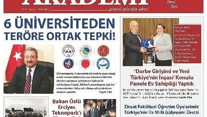 Erciyes Üniversitesi AKADEMİ Gazetesinin İkinci Sayısı Çıktı