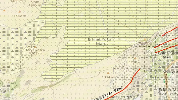 Erkilet'te fay hattı bakın nereden geçiyor?