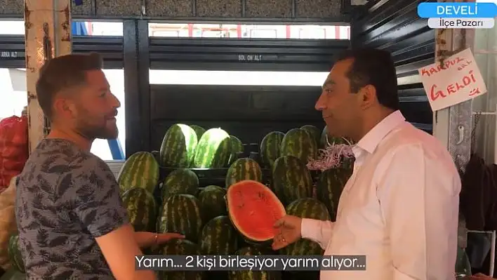 Esnaf'tan dikkat çeken açıklama: Yarım karpuzu iki kişi birleşip alıyor!