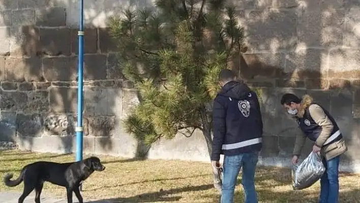 Hayvanların kısıtlamadan etkilenmemesi için polis doğaya yem bıraktı