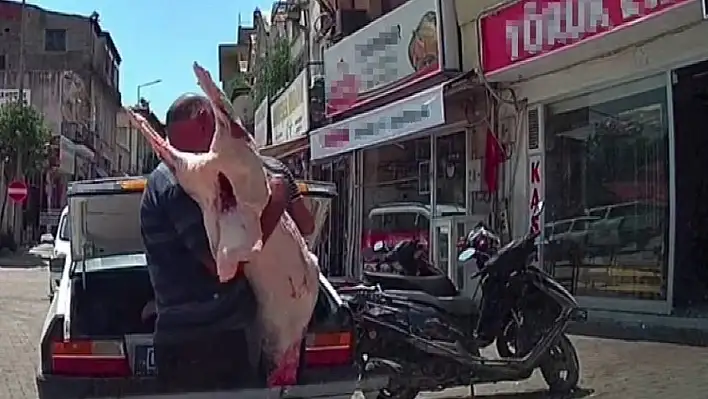 Otomobil bagajında et taşıdılar
