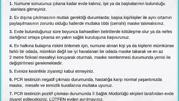 İl Sağlık Müdürlüğü'nden PCR test sonucu bekleyen vatandaşlara uyarı