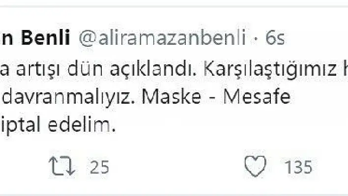 İl Sağlık Müdürü Benli uyardı!