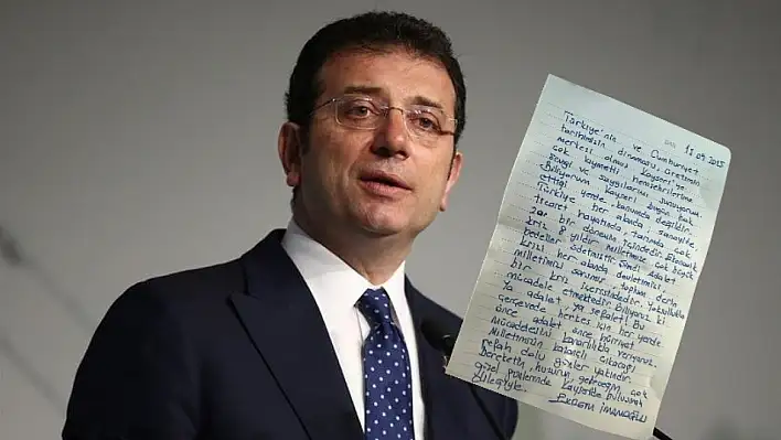 İmamoğlu'ndan Kayseri'ye mektup