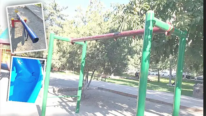  İnönü Parkı'ndaki bakımsız ve kırık oyun aletleri tepki topluyor