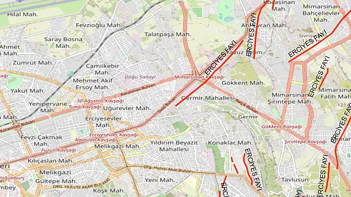 İşte Kayseri'de fay hattı geçen bazı mahalleler! Mimsin, Gökkent, Konaklar, Germir, Cırgalan Tavlusun, Talas!