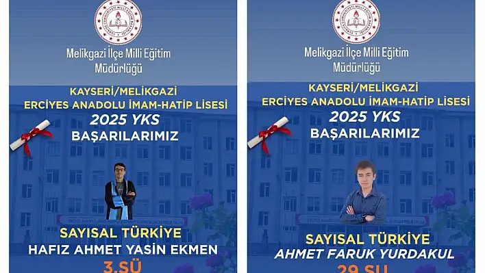 İşte Kayseri'nin YKS'deki gurur tablosu