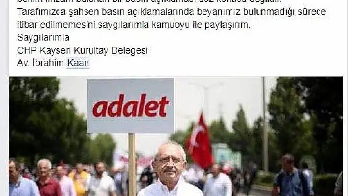 Kaan: Kurultay çağrısına imza atmadım