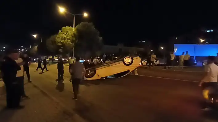 Ticari araçla çarpışan otomobil takla attı: 1 ağır yaralı