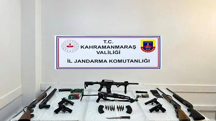 Kahramanmaraş'ta kalaşnikof ve susturucu ele geçirildi