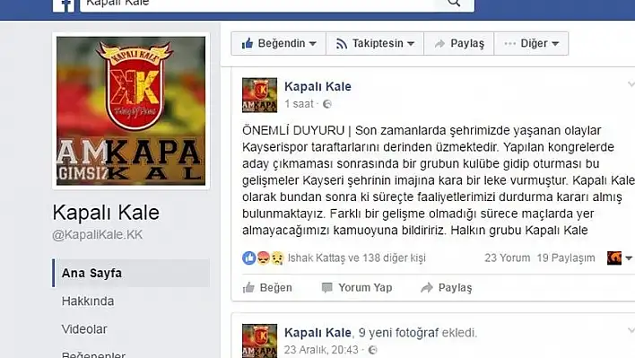 Kapalı Kale &quotYokum" dedi