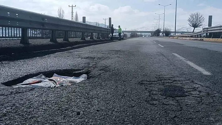 Sürücüler dikkat! Kayser'de yol çöktü