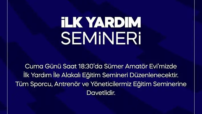 Kayseri ASKF ilk yardım semineri düzenleyecek