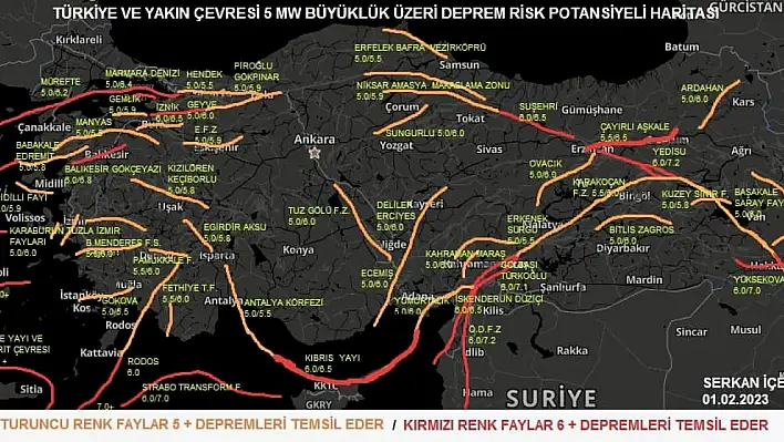 Kayseri'de 6.8 ya da 7 ve 8 büyüklüğünde deprem olur mu ?