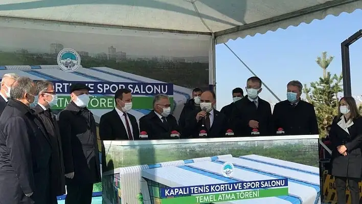 Kayseri'de 2 adet tenis kortu ve spor salonunun temeli atıldı