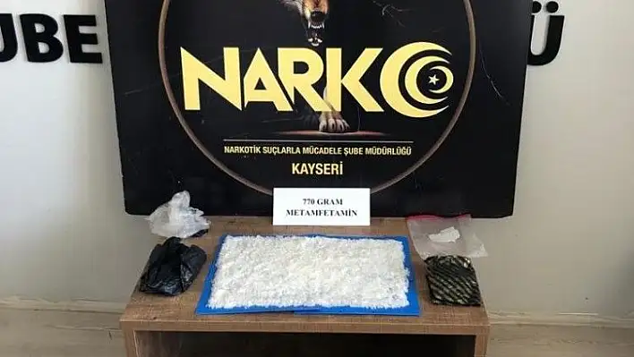 Kayseri'de 770 gram metamfetamin ele geçirildi