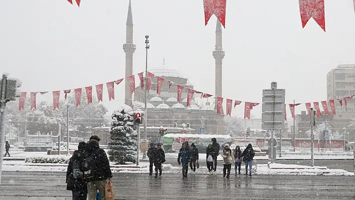 Kayseri'de hasret sona erdi! Lapa lapa kar yağışı başladı