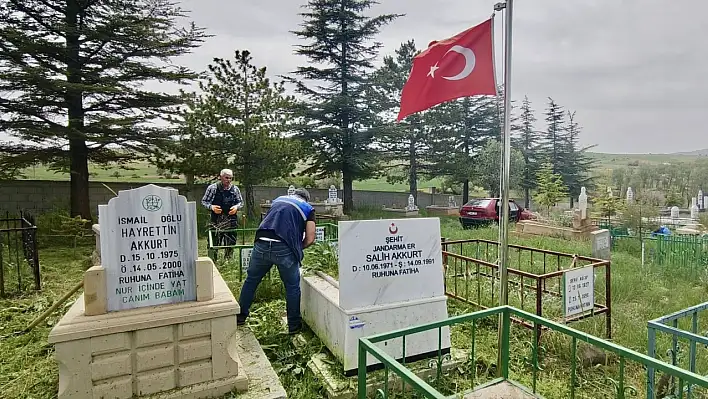 Kayseri'de mezarlıklar bakıma alındı