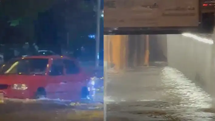 Kayseri'de sağanak hayatı felç etti...
