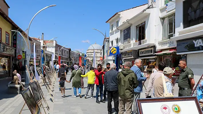Kayseri'de sokak ortasında dikkat çeken sergi!