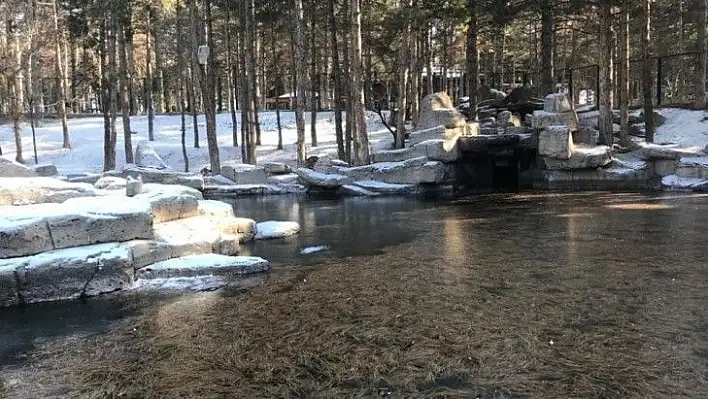 Kayseri'de suni göl buz tuttu