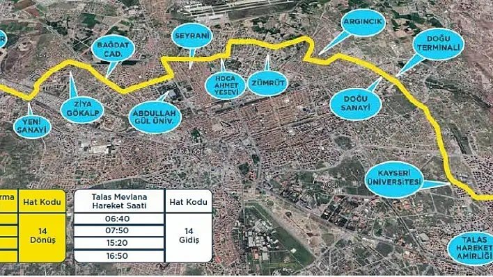 Kayseri'de yeni hat hizmete giriyor! Bakın nereden geçecek?