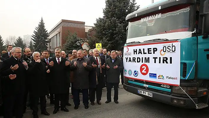 Kayseri'den Halep ve Musul'a 12 TIR yardım malzemesi gönderildi