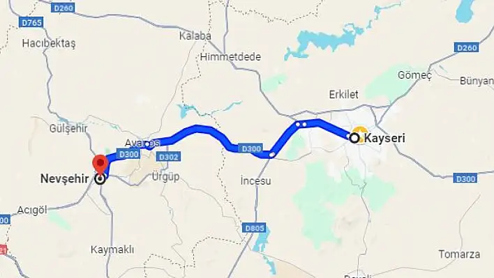 Kayseri'den Nevşehir'e gidecekler dikkat!