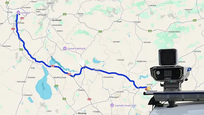 Kayseri'den yola çıkacaklar dikkat! Ankara'ya kadar bakın kaç radar var?