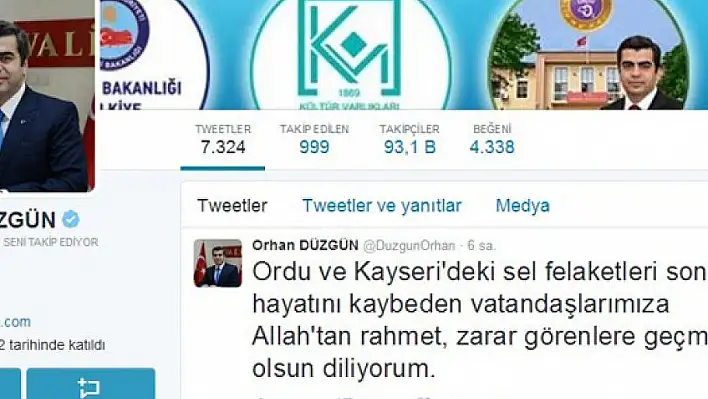 Kayseri Eski Valisi Düzgün Kayseri'yi unutmadı 