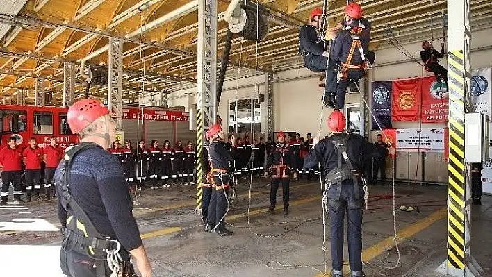 Kayseri İtfaiyesi'ne 'Yüksekte Çalışma Eğitimi'