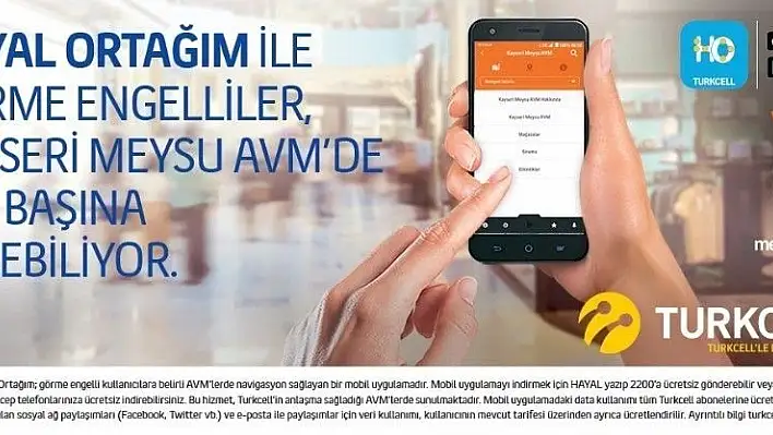 Kayseri Meysu Outlet'te engeller 'Turkcell Hayal Ortağım' ile kalktı