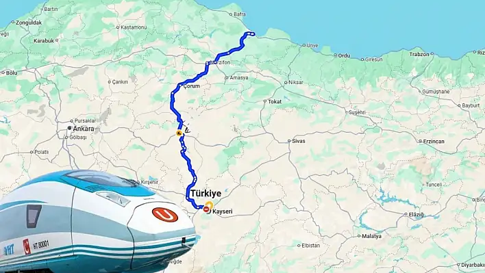 Kayseri'yi Karadeniz'e bağlayacak dev hat! Samsun'a 2,5 saatte gidilecek