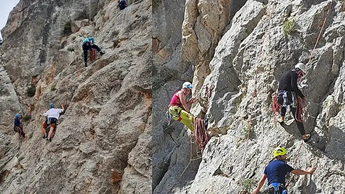 Kayserili dağcıların cesaret sınırları zorlayan eğitim sona erdi!