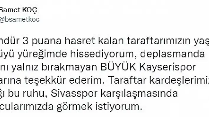 Kayserispor Basın Sözcüsünden açıklama...