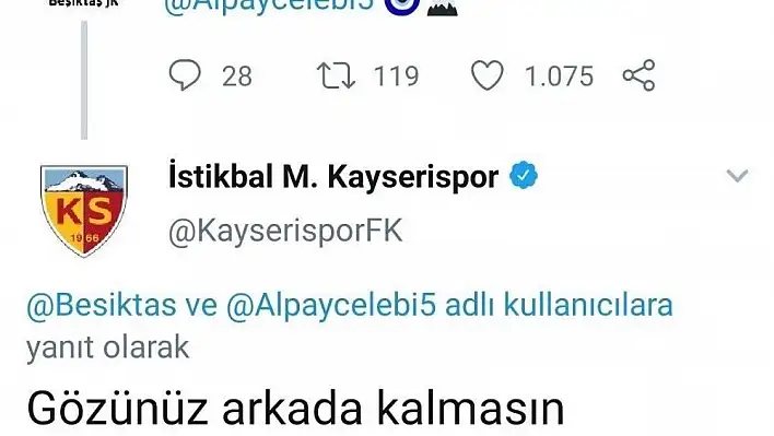 Kayserispor'dan Beşiktaş'a