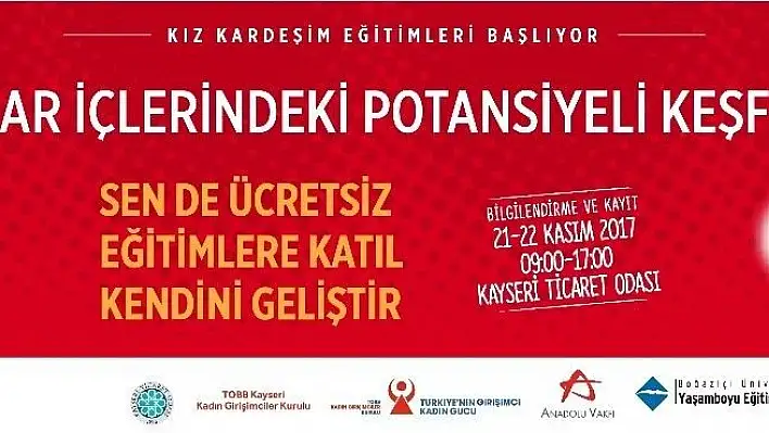 'Kız Kardeşim' Projesi 2017 Yılı Eğitimleri ile Yeniden Kayseri'de